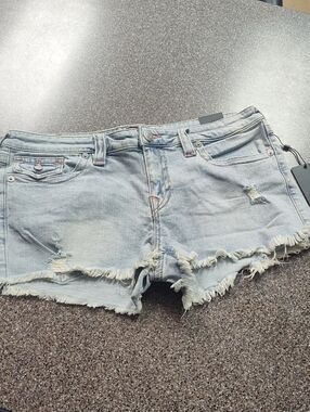 Joey Light Blue Distressed Denim Cutoff Shorts